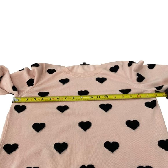 Women's Adrianna Papell Pinkish Peach Sweater with Black Hearts - Picture 10 of 16